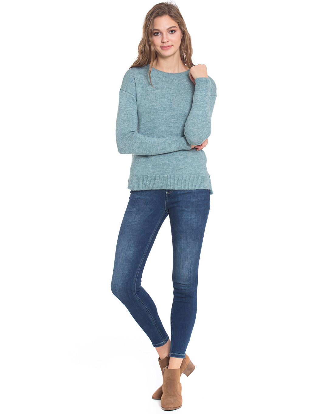 Woman Blue Sweater-2