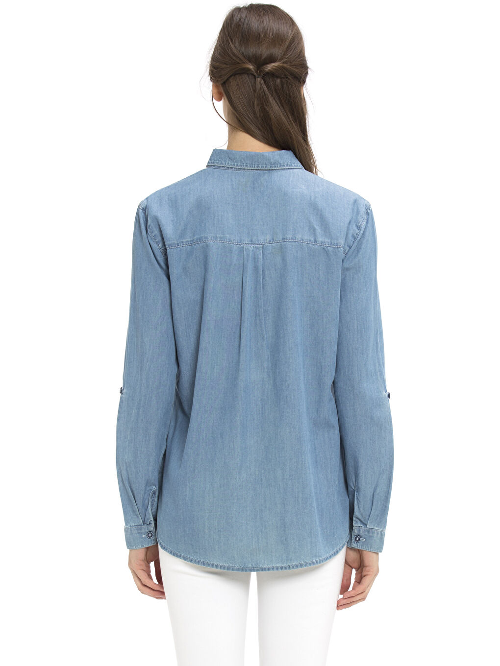 Frau BEIGE Denim-Hemd-1