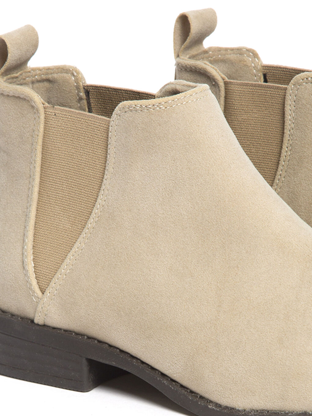 Bej Yanları Lastikli Süet Görünümlü Kadın Bot-3