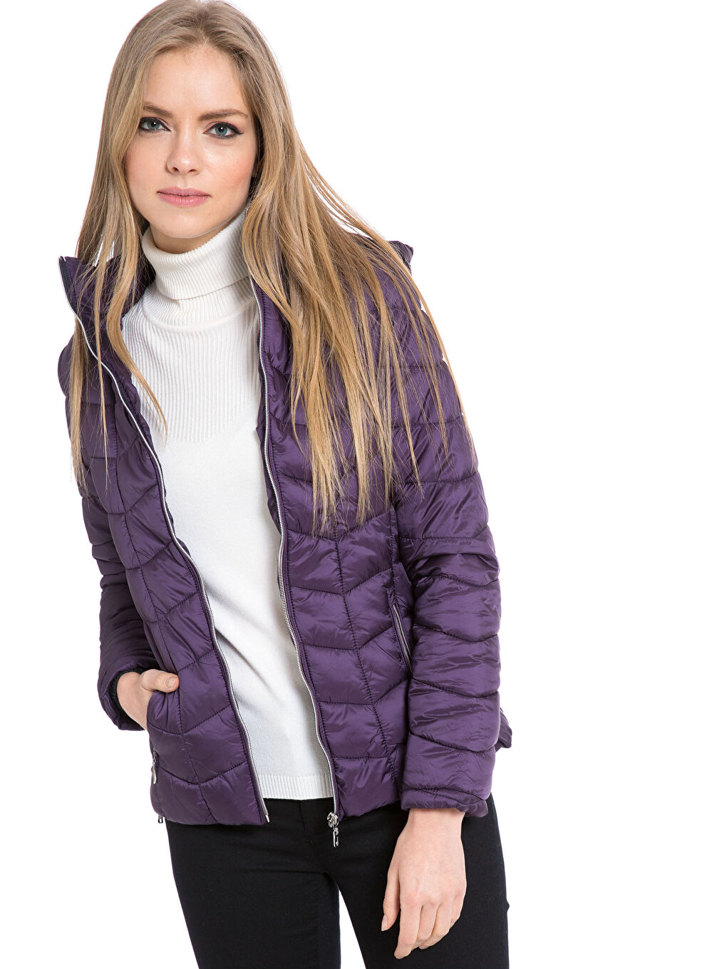 Woman PURPLE Puffer Coat