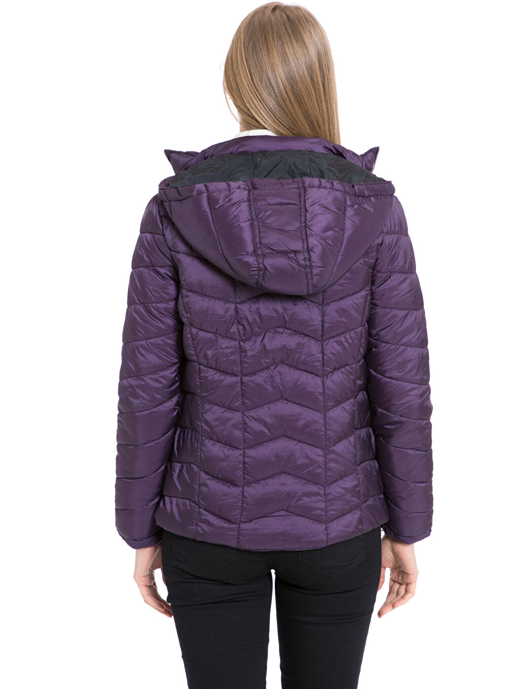 Woman PURPLE Puffer Coat-2