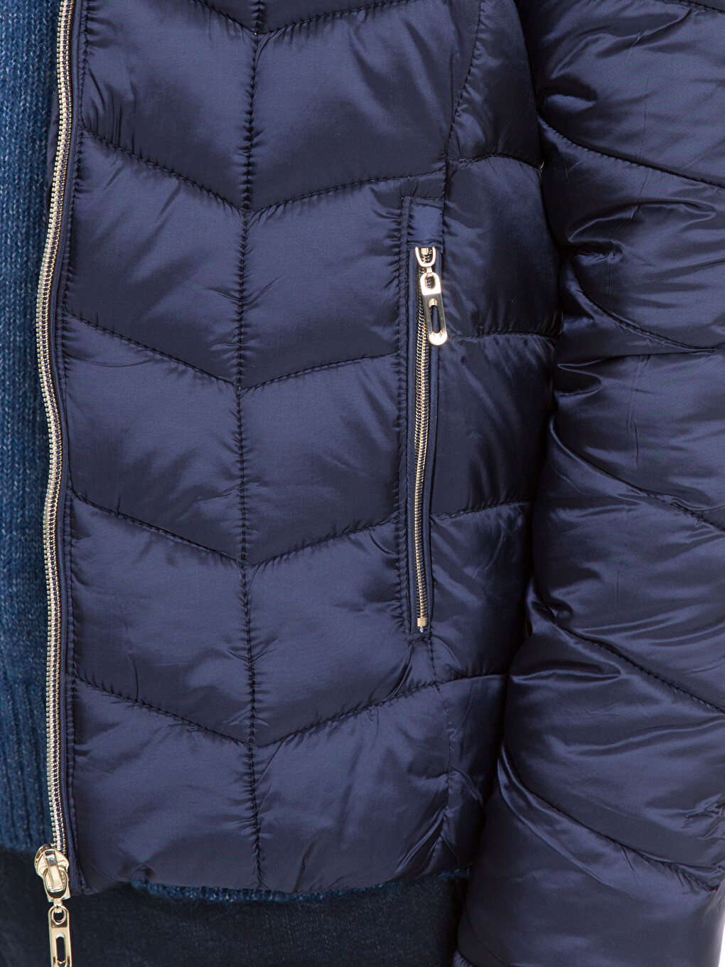 Woman Navy Puffer Coat-4