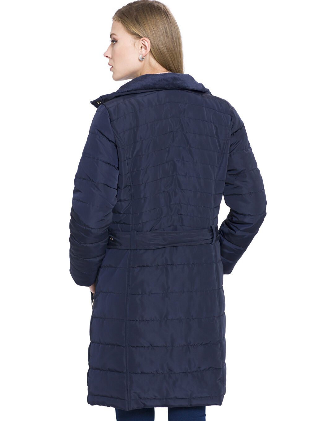 Woman NAVY Puffer Coat-3