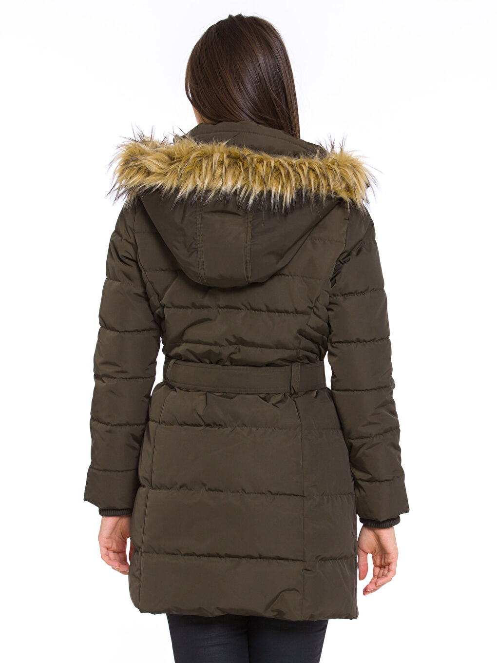 Woman KHAKI Puffer Coat-3
