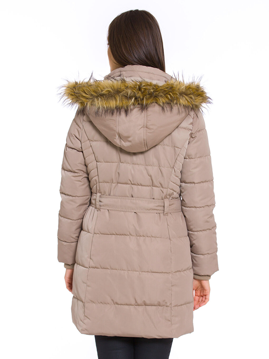 Bej Şişme Mont-3