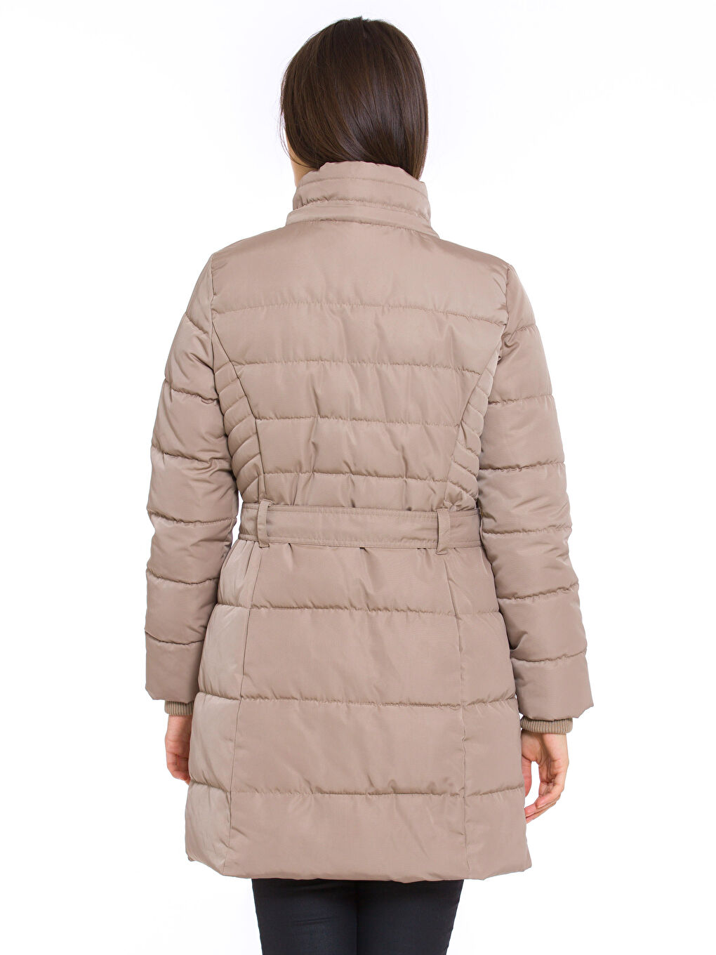 Bej Şişme Mont-4