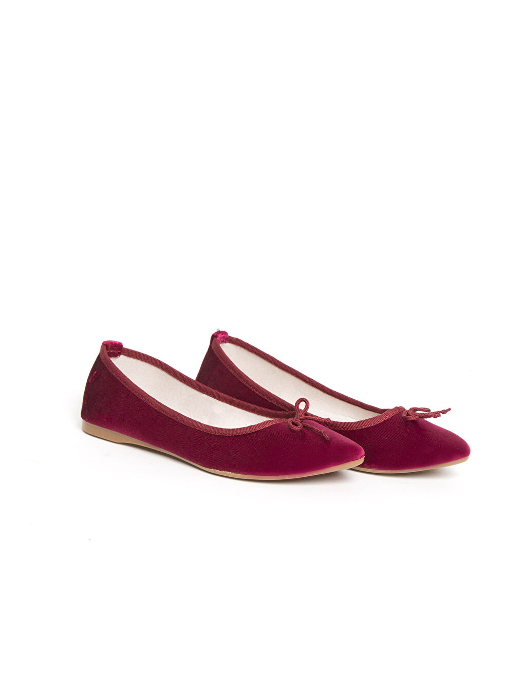 Bordo Yuvarlak Burunlu Fiyonk Detaylı Kadın Babet