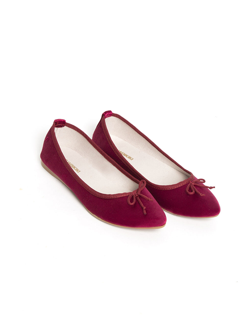 Bordo Yuvarlak Burunlu Fiyonk Detaylı Kadın Babet-1