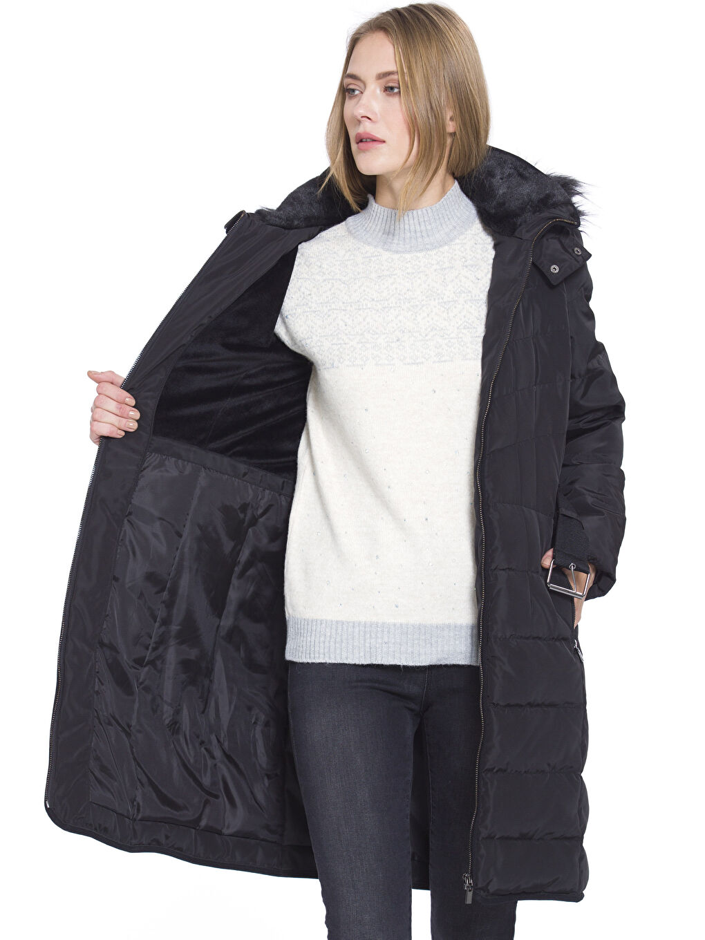 Пуховик с капюшоном-1