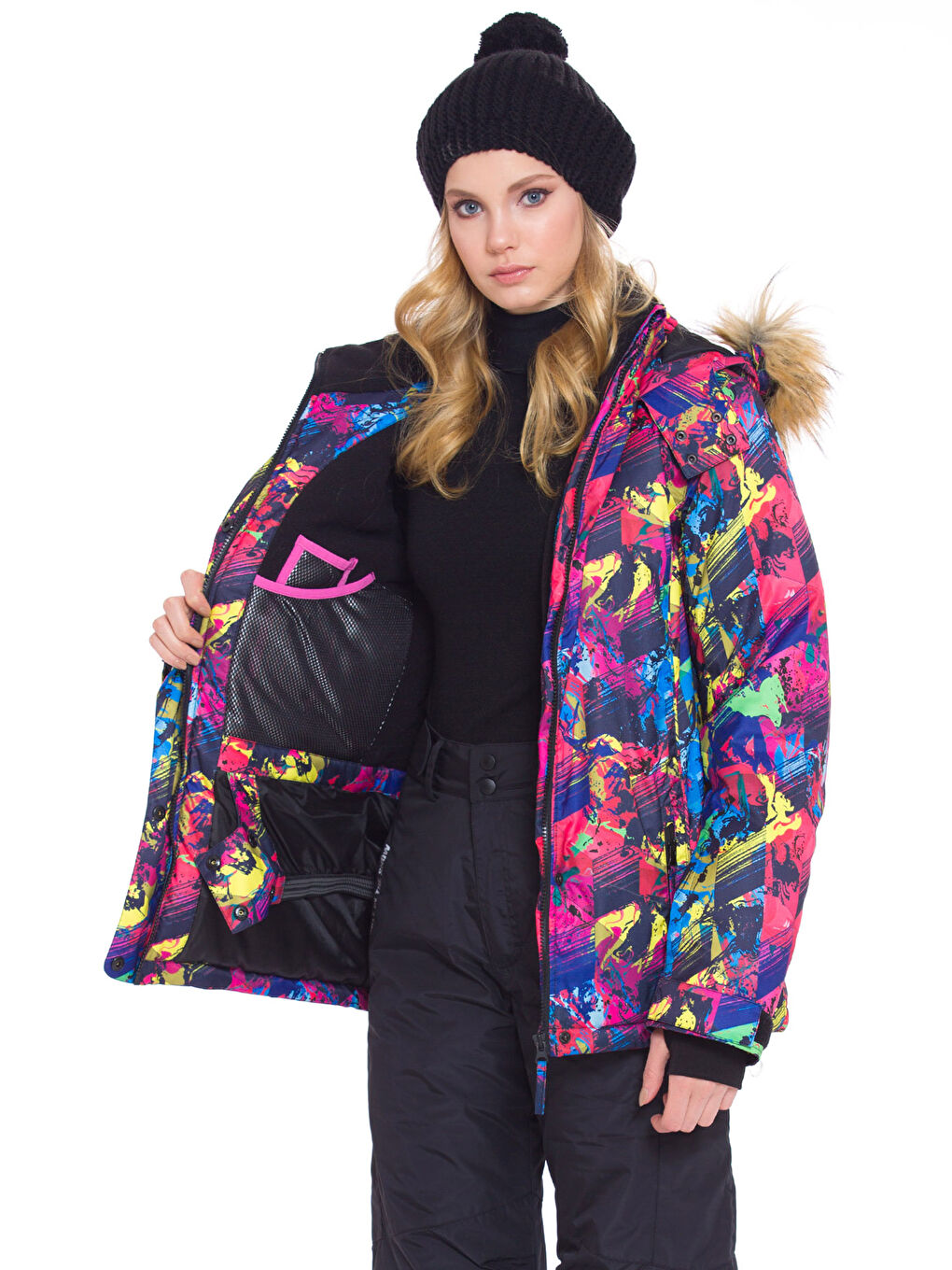Woman NAVY Puffer Coat-1