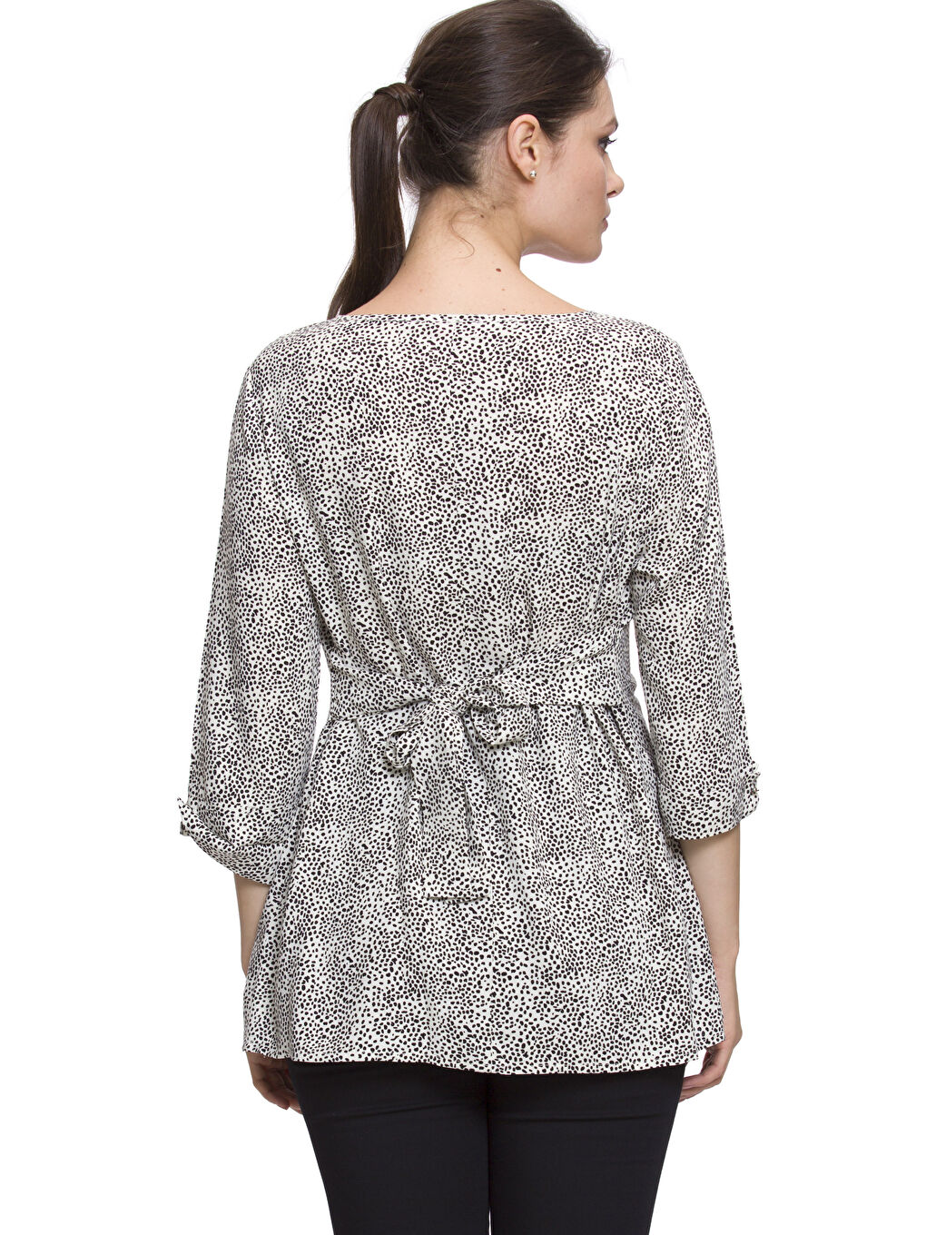 Beyaz Baskılı Bluz-1