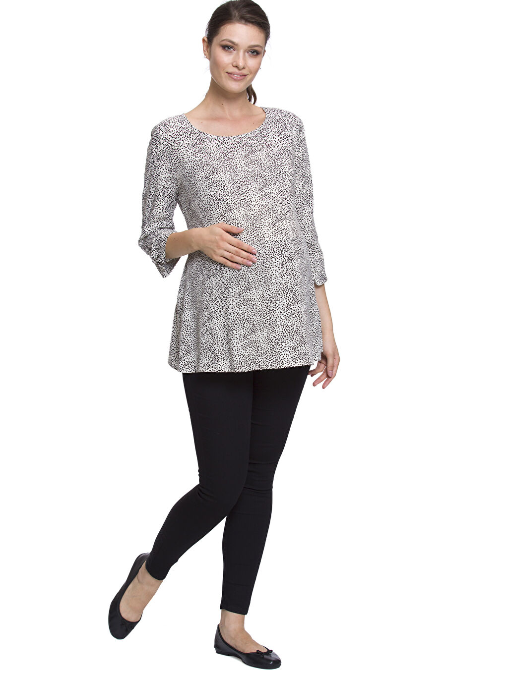 Beyaz Baskılı Bluz-2