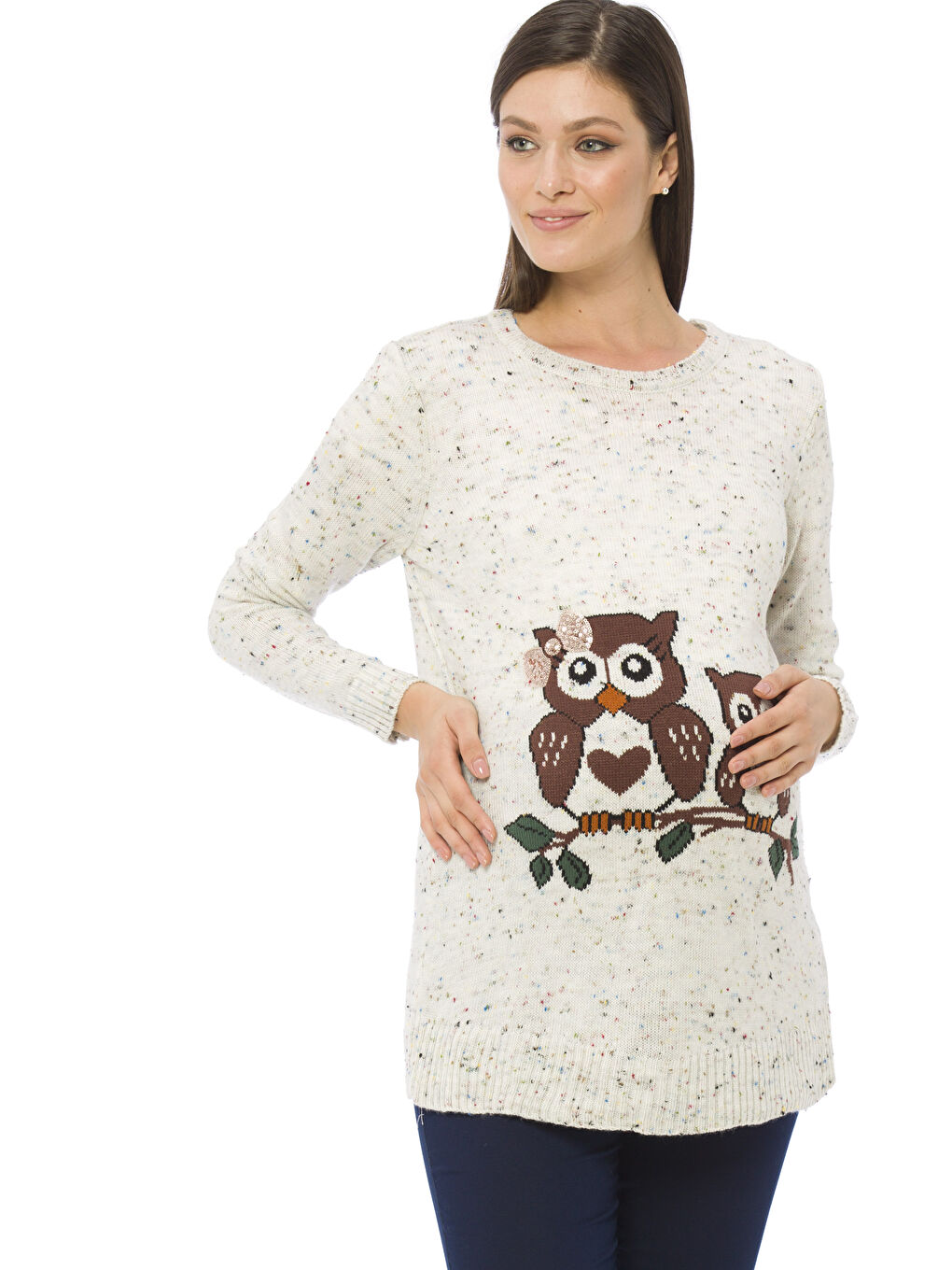 Siyah-Beyaz-Turuncu Tunik