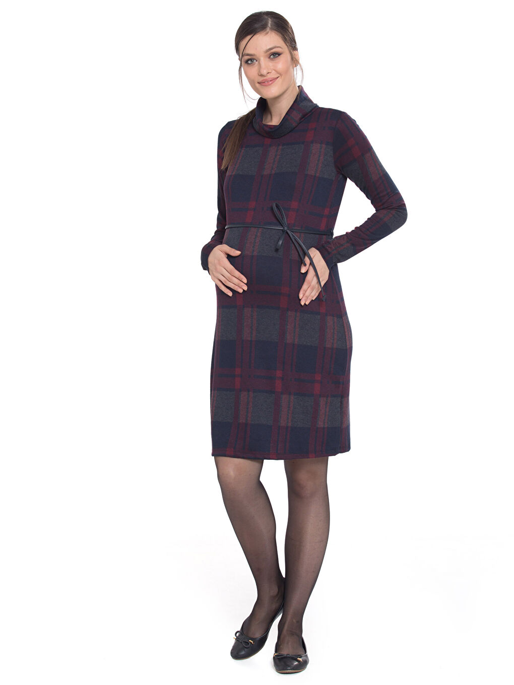 Koyu Gri-Sarı Elbise