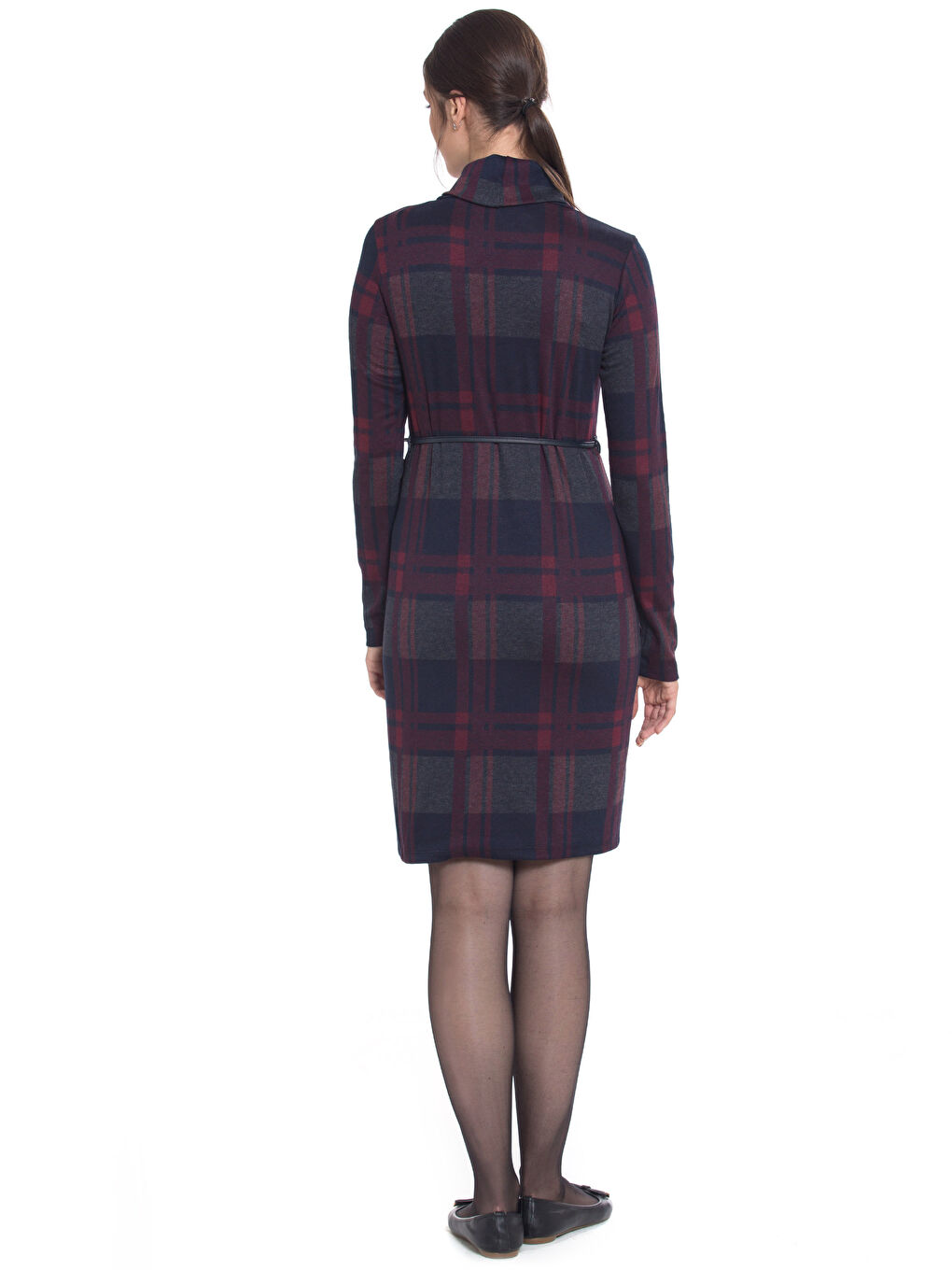 Koyu Gri-Sarı Elbise-1