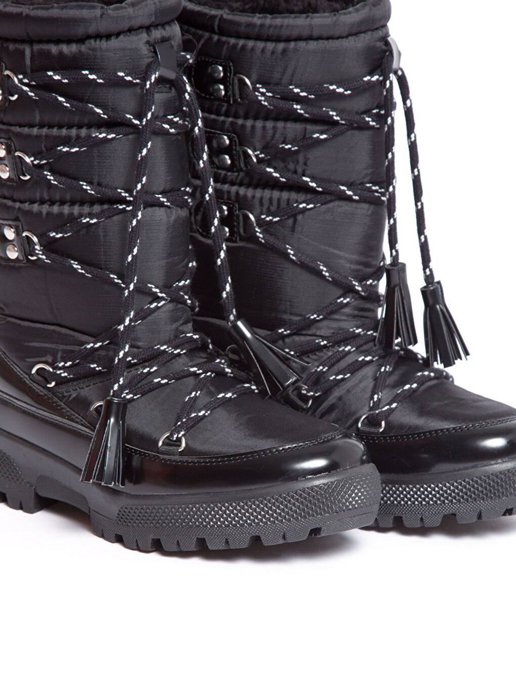 Жена Черно Ботинки-4