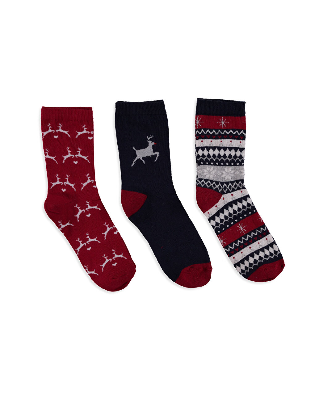 Kırmızı Baskılı Soket Çorap