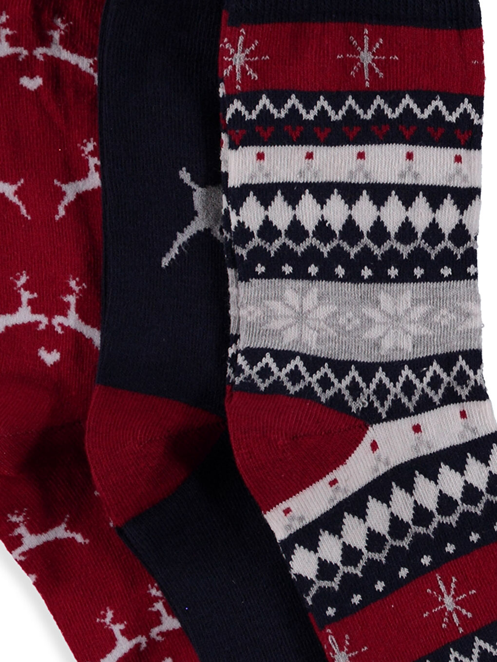 Kırmızı Baskılı Soket Çorap-2