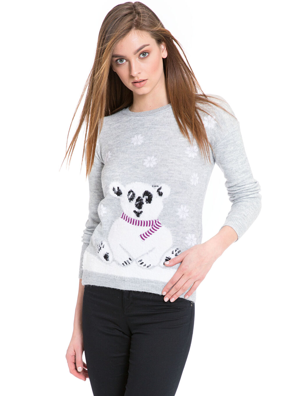 LCW Vision Frau GREY Pullover -7K7102Z6-D5P