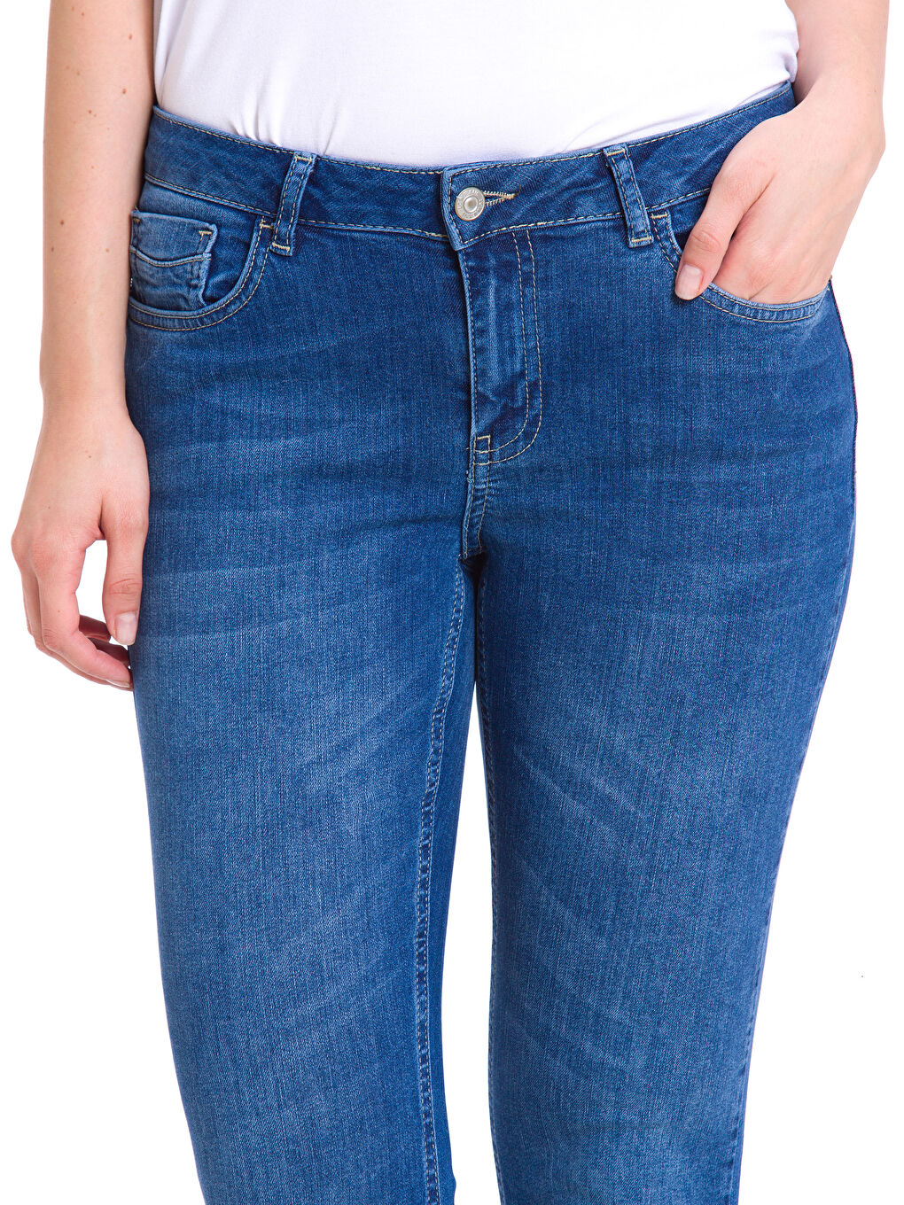 Orta İndigo Rodeo Jean Pantolon-3