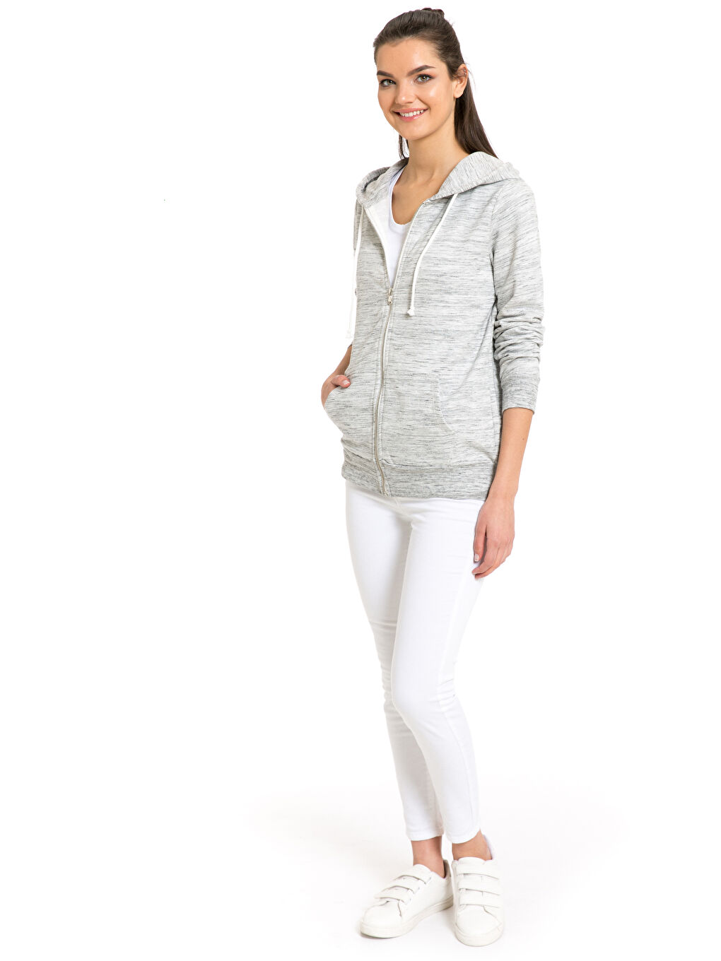 Woman PINK Zip-Up Sweatshirt-2