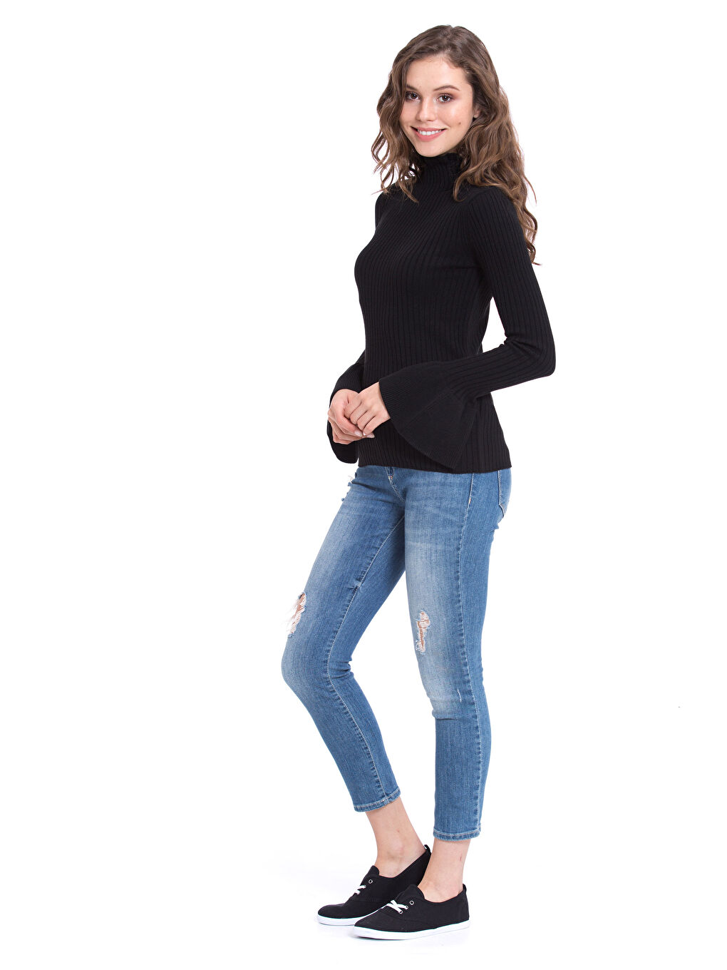 LCW Vision Frau SCHWARZ Pullover -7K7950Z8-CVL