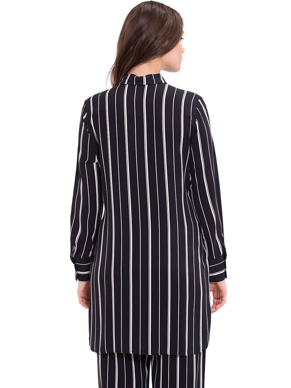 Beyaz-Pembe-Açık Kahverengi Tunik-1