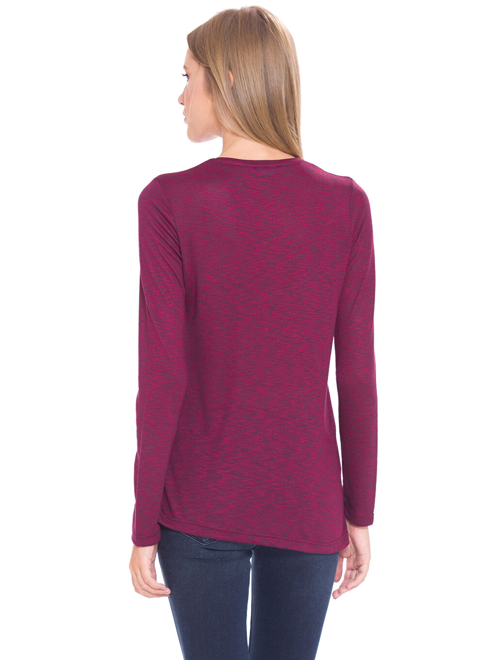 Fuşya Melanj Tişört-1