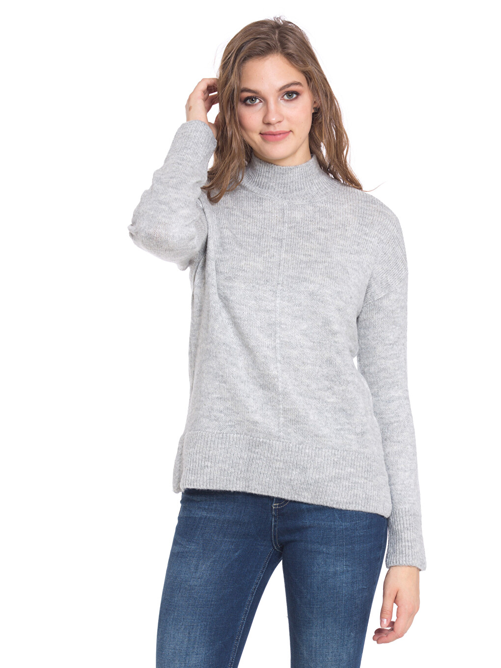 Long Sleeve Women's Half Turtleneck Knit Sweater