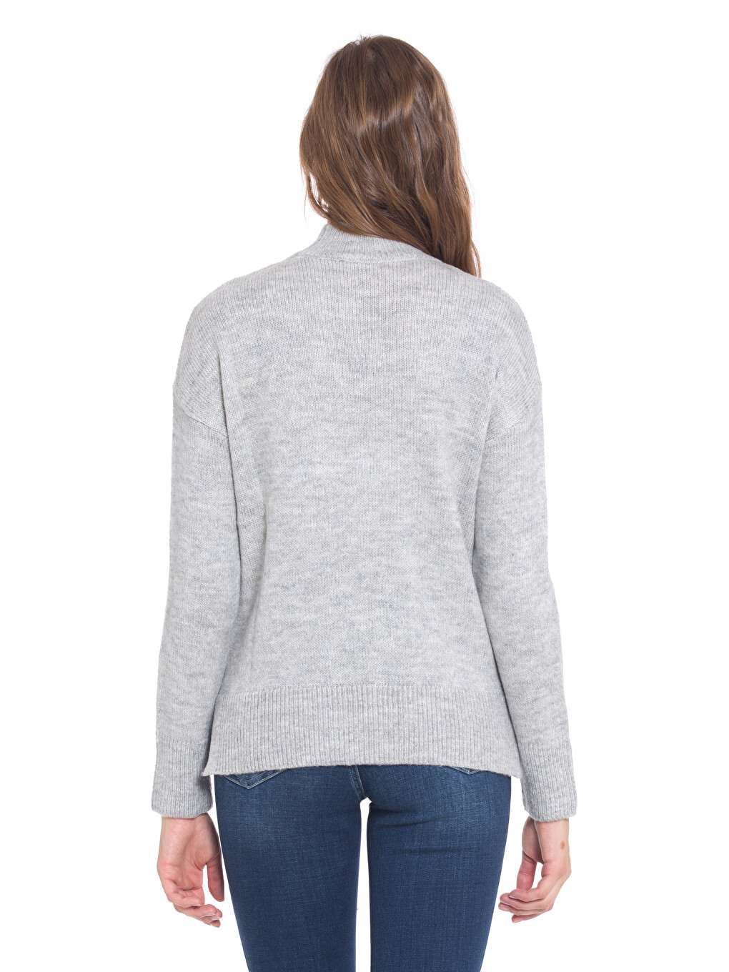 Long Sleeve Women's Half Turtleneck Knit Sweater-1