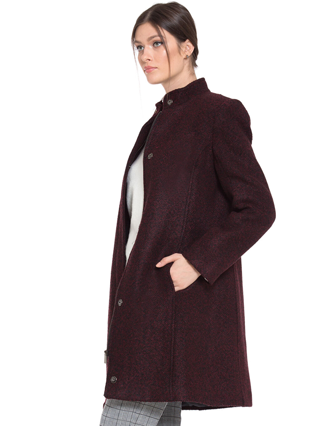 Palton din amestec de lână VISINIU Femeie-1