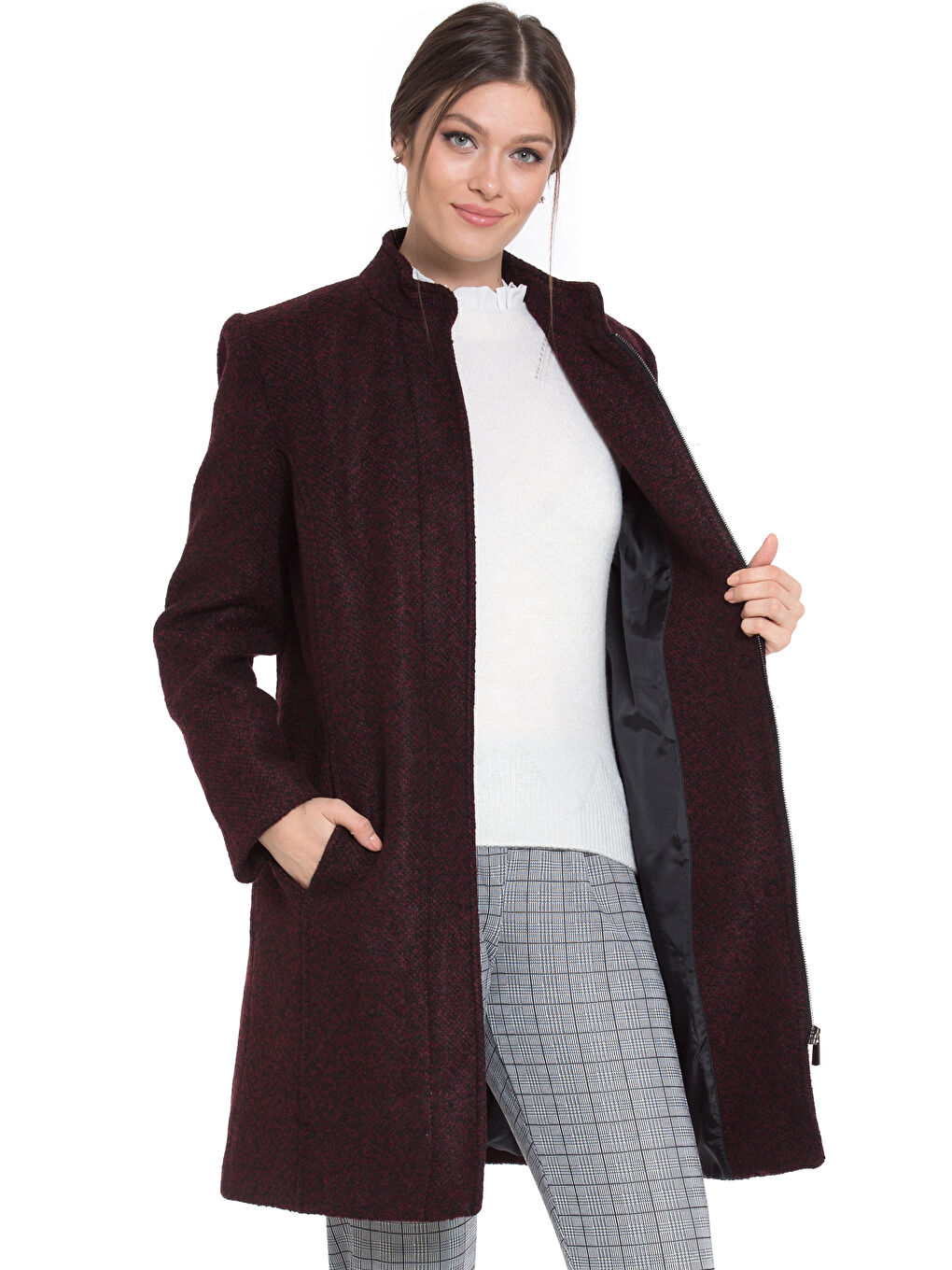 Palton din amestec de lână VISINIU Femeie-2