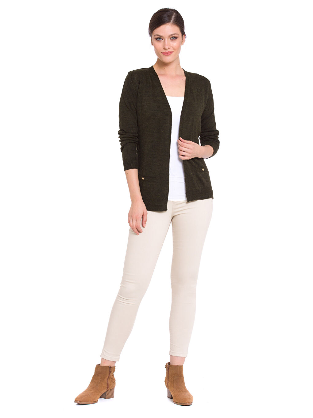 Cardigan KAKI Femme-2