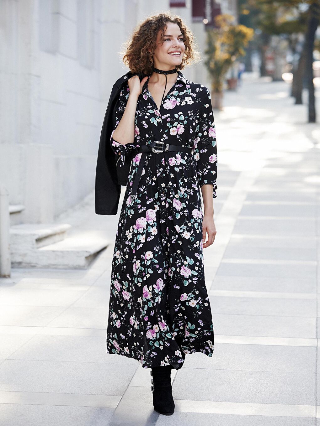 Siyah Uzun Kollu Kadın Elbise