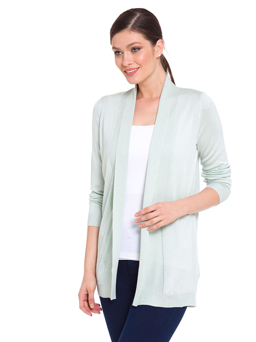 LCWAIKIKI Basic Frau GRÜN Cardigan -7K9171Z8-ECF