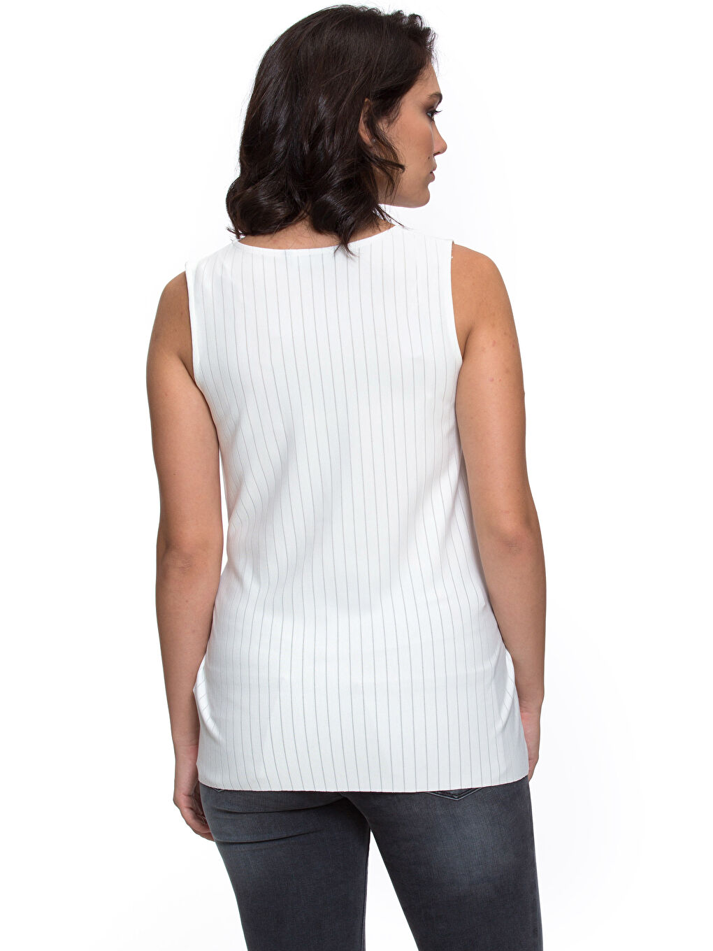 Crew Neck Women's Belted Blouse-2