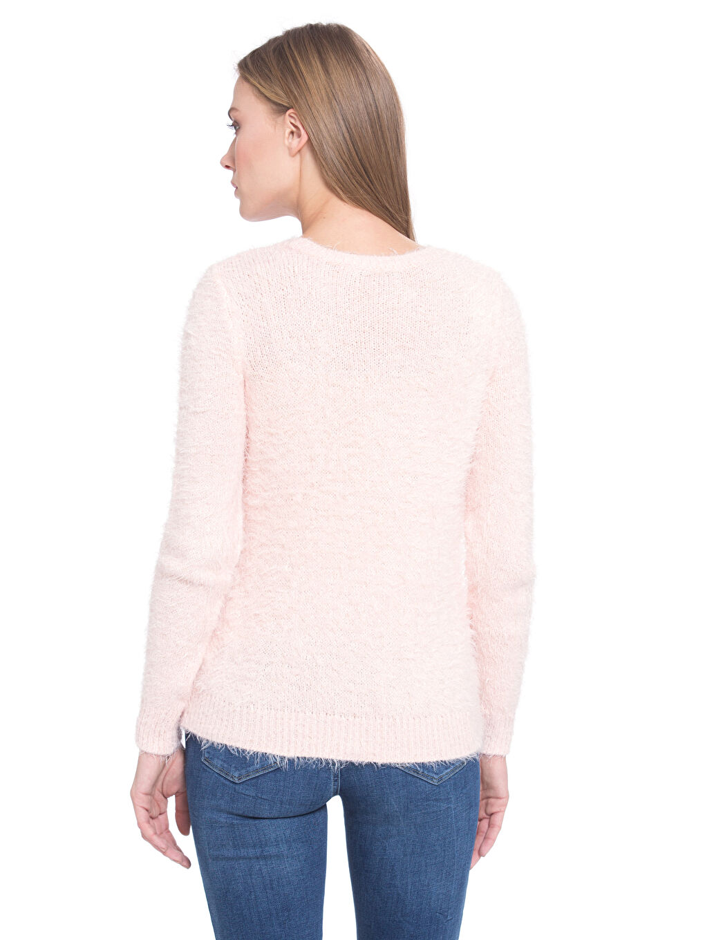 Жена Розово Пуловер -1