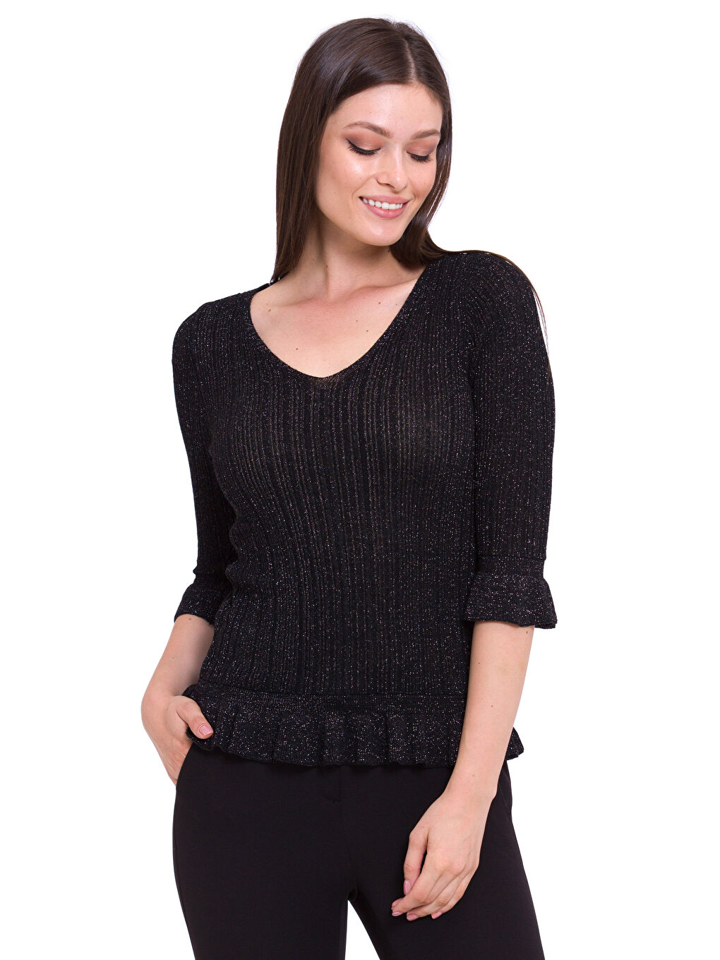 LCW Vision Frau SCHWARZ Pullover -7K9638Z8-CVL