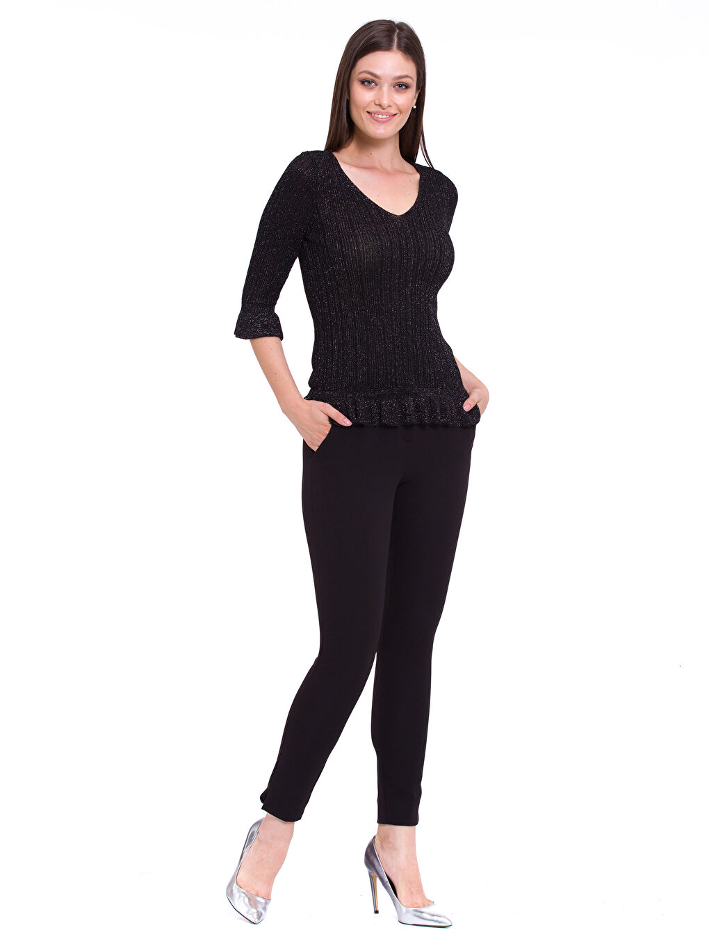 LCW Vision Frau SCHWARZ Pullover -7K9638Z8-CVL