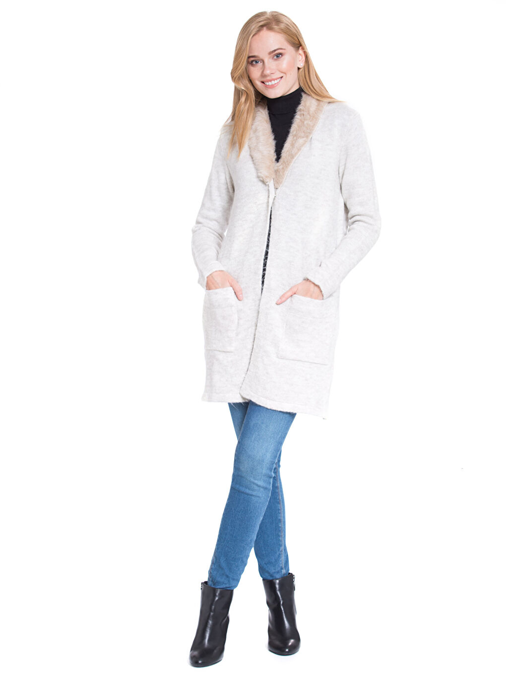 Женщины Бежевый Кардиган-2