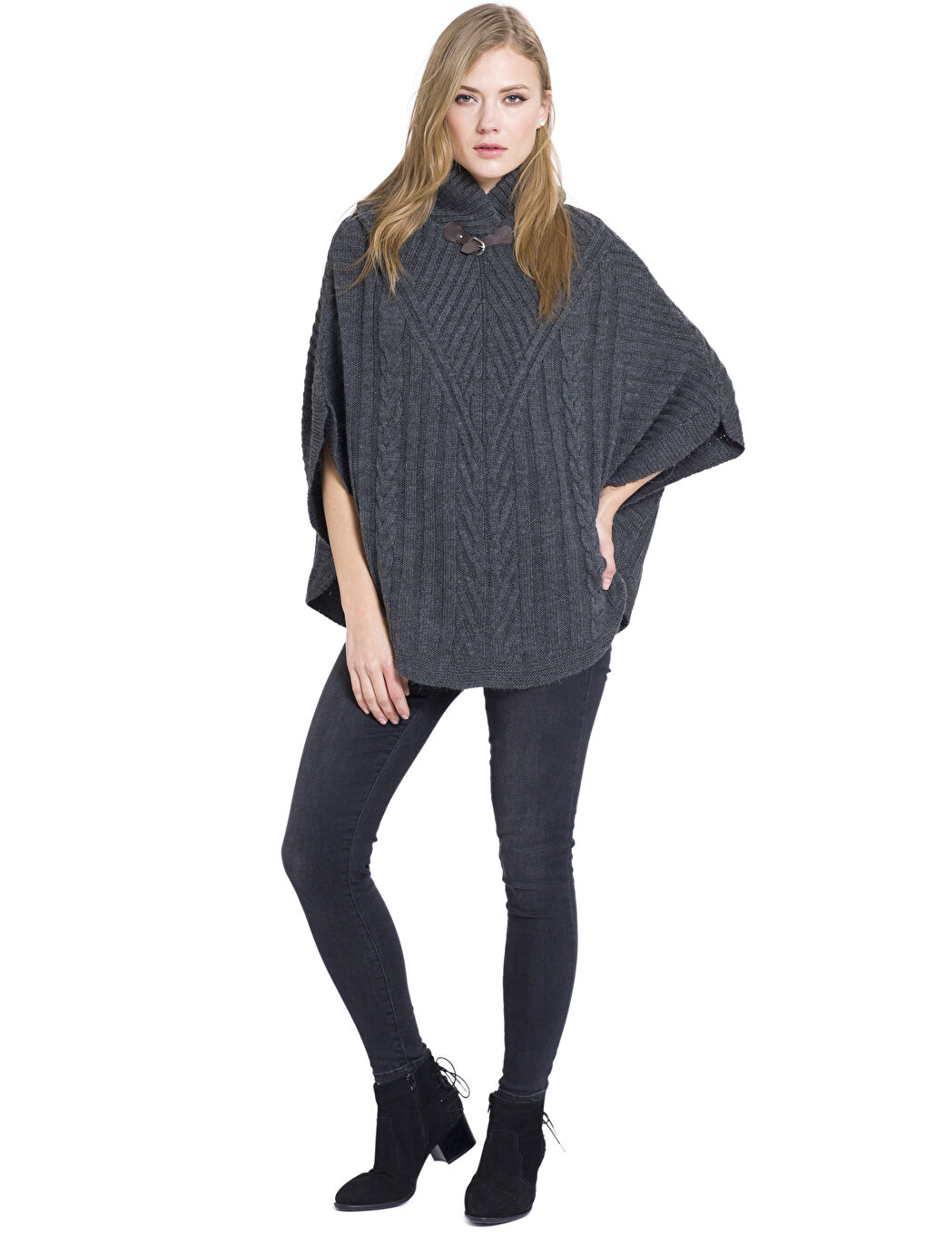 Poncho GRIS Femme-2