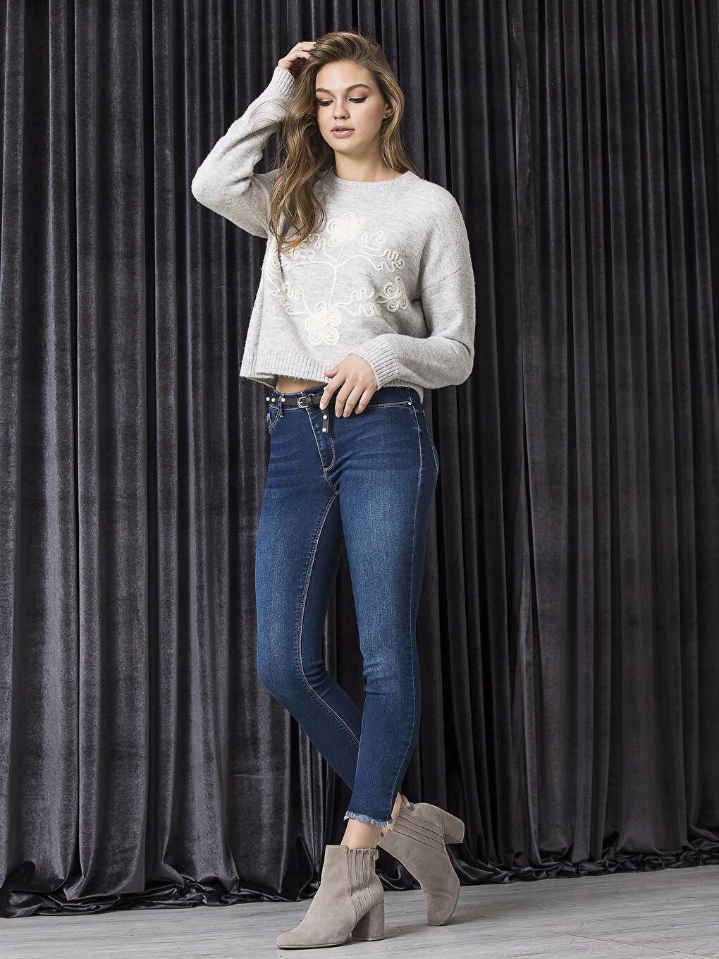 Orta İndigo Rodeo Jean Pantolon