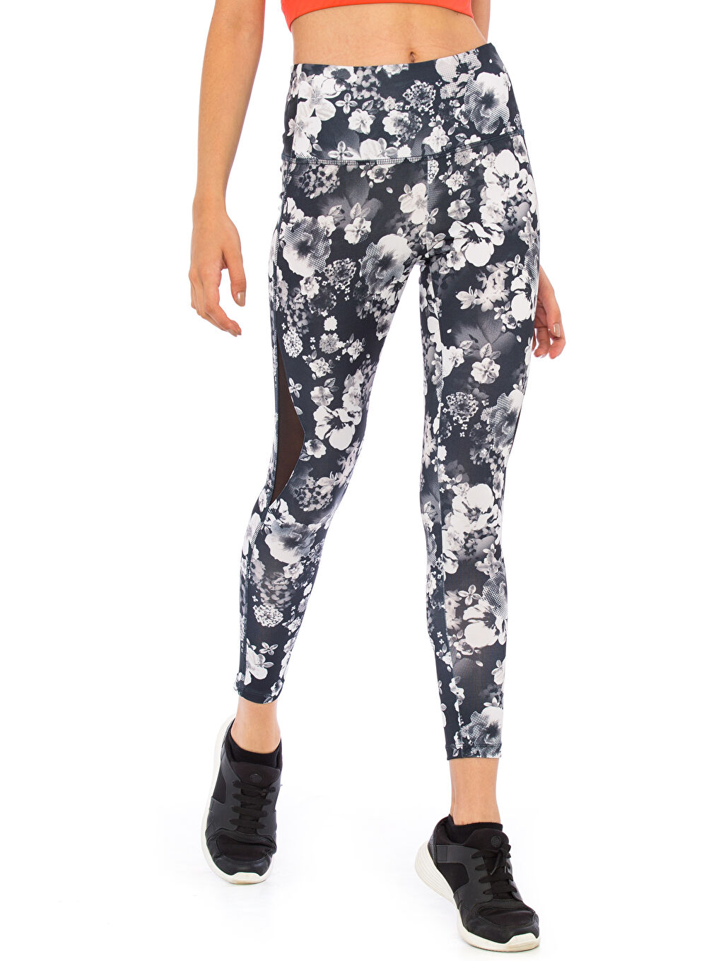 Woman WHITE Sports Leggings-1