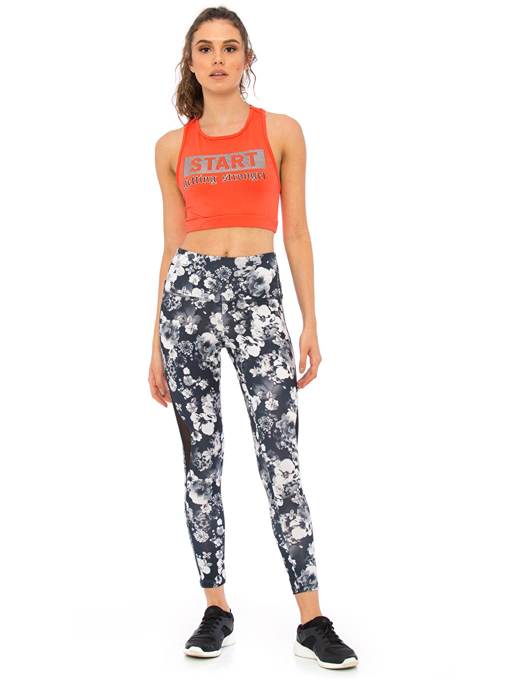 Woman WHITE Sports Leggings-3