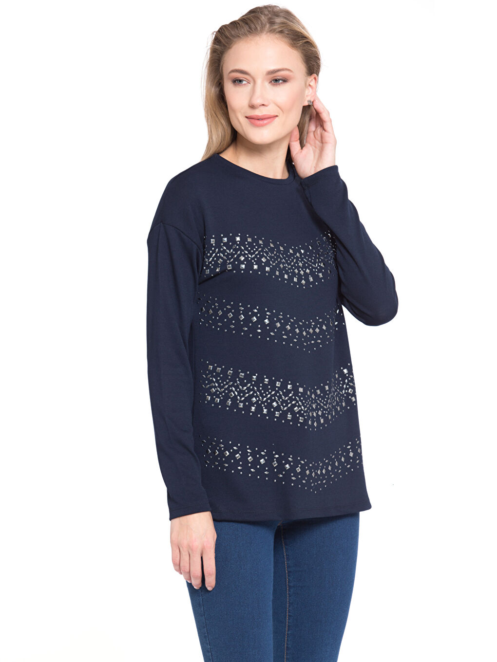 Tricou Regular Fit cu Imprimeu Geometric pentru Femei