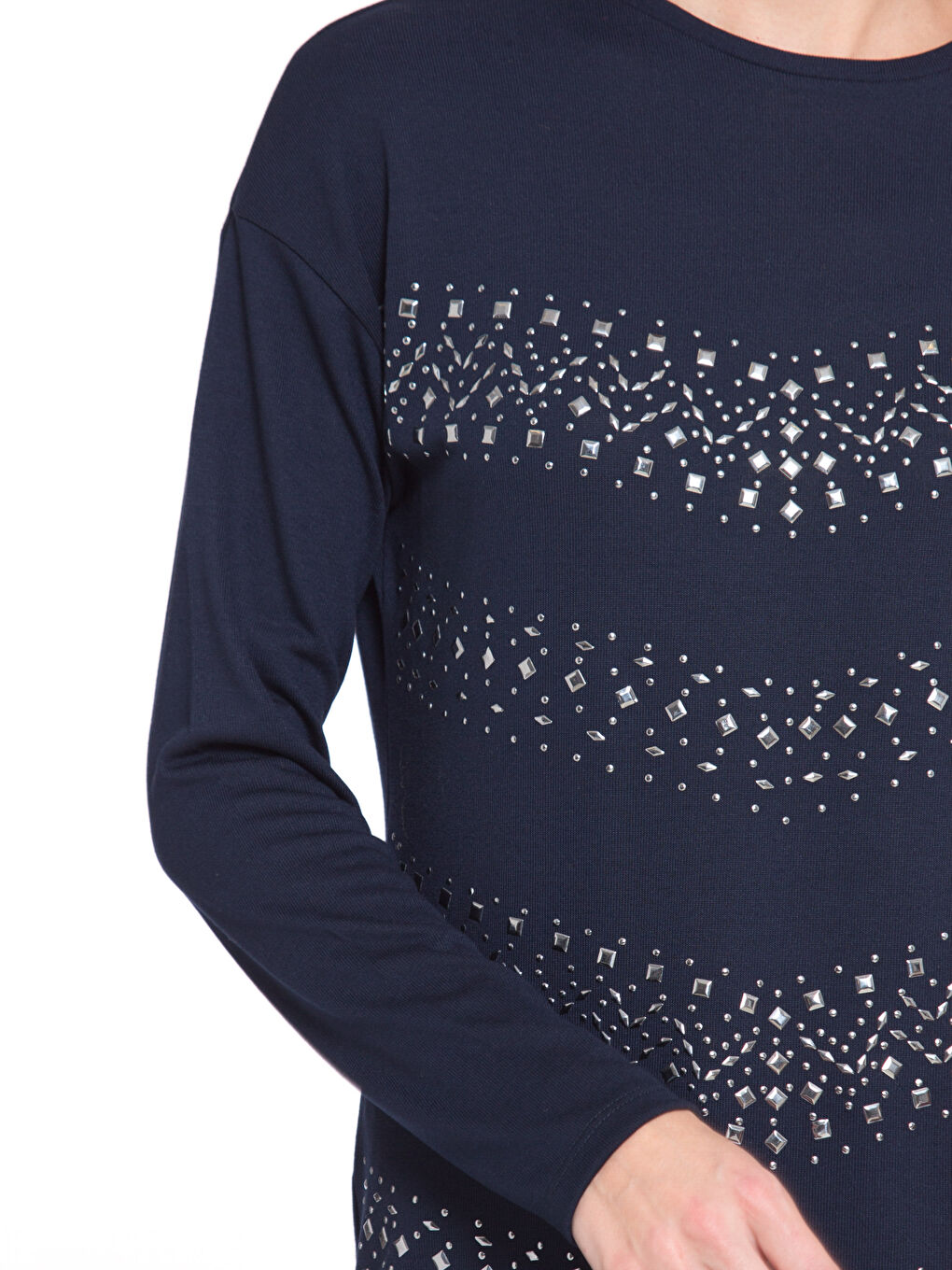 Tricou Regular Fit cu Imprimeu Geometric pentru Femei-3