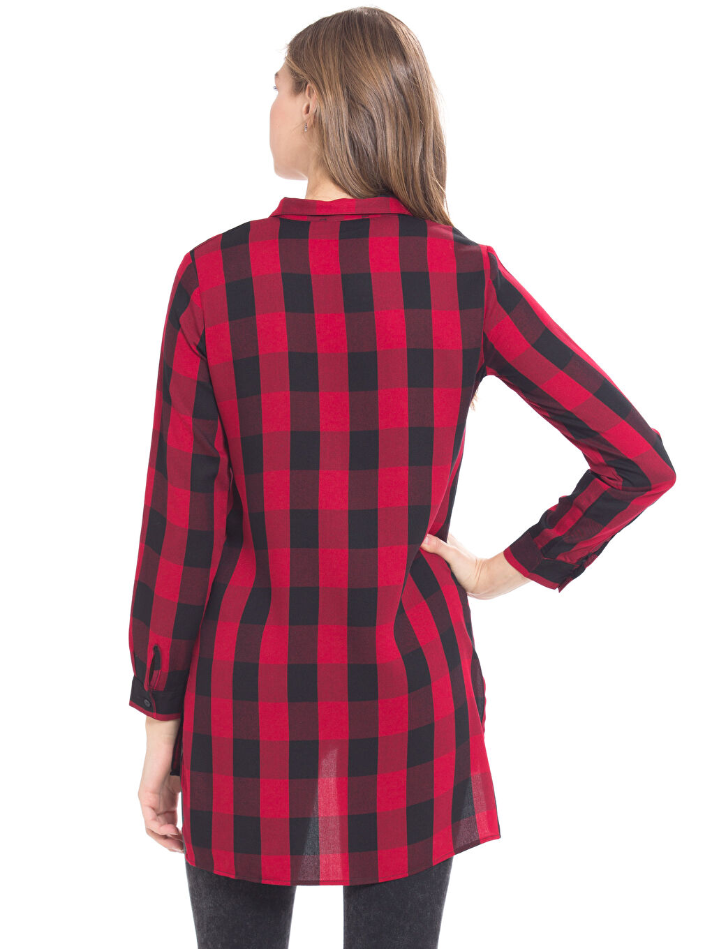 Kırmızı Ekose Tunik-1