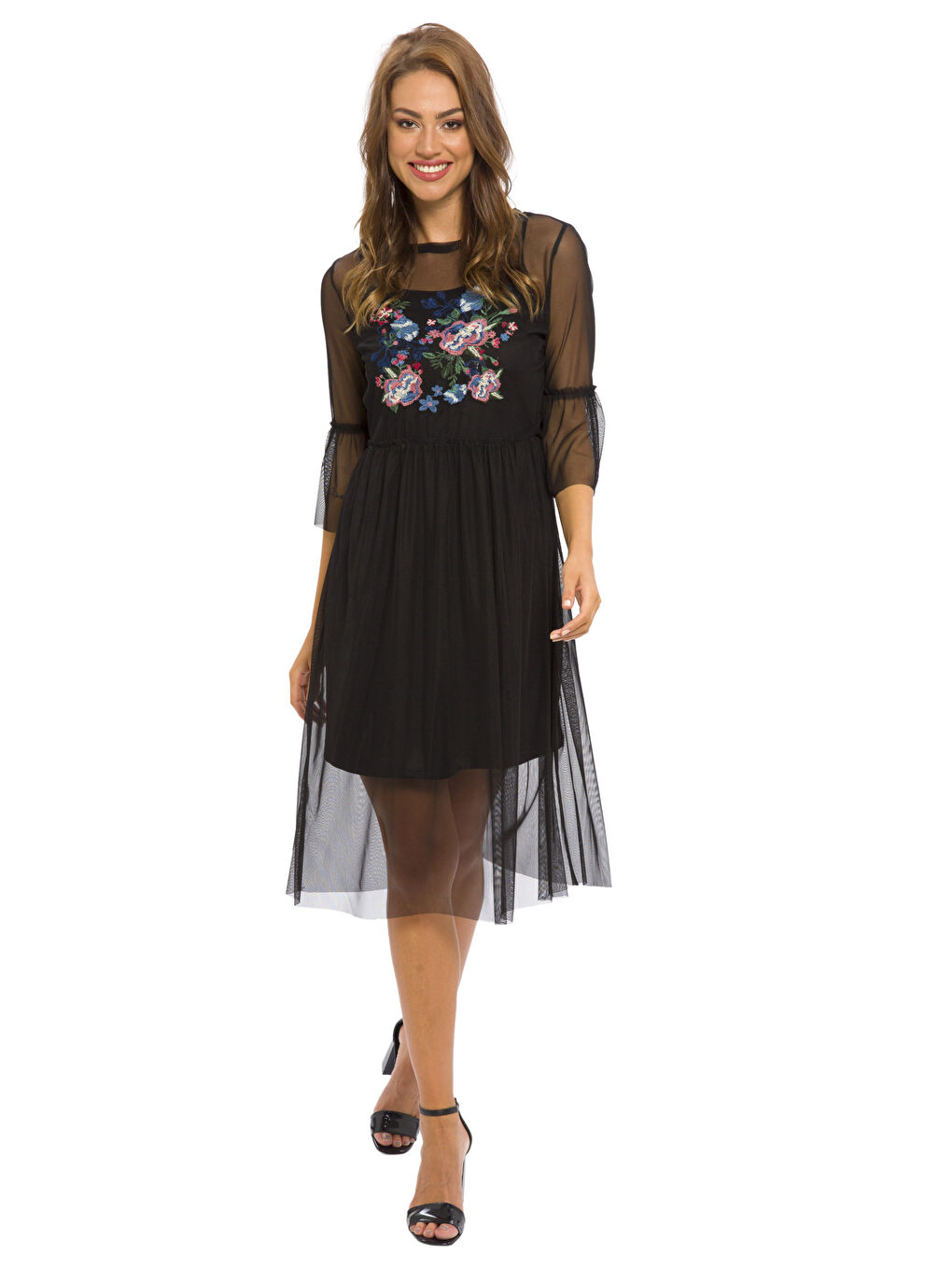 LCW Vision Woman BLACK Dress -7KI396Z8-CVL