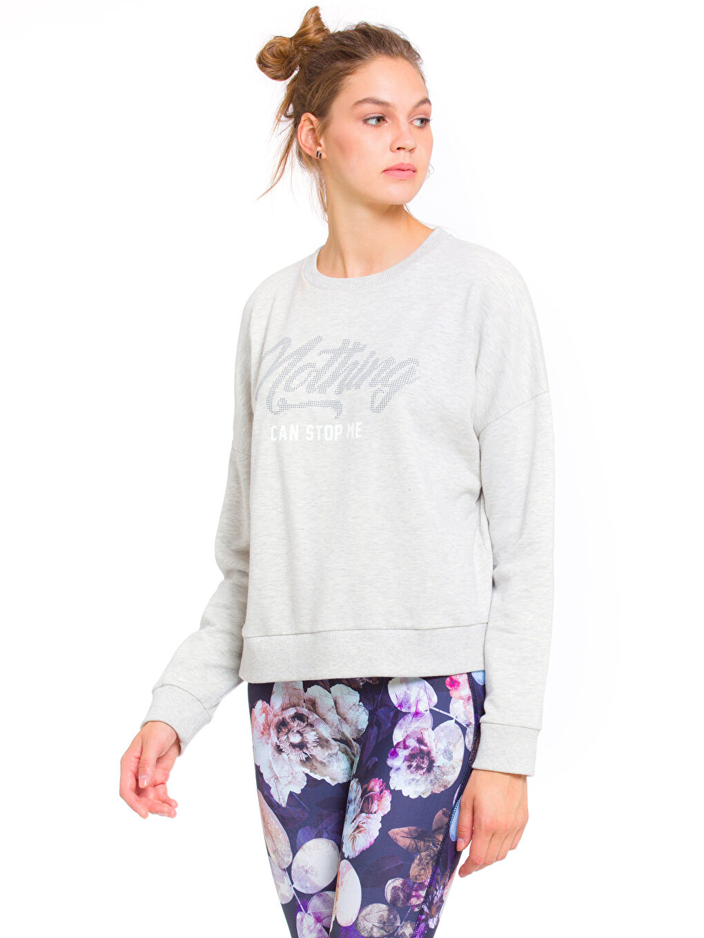 Kar Beyazı Melanj Sweatshirt-1