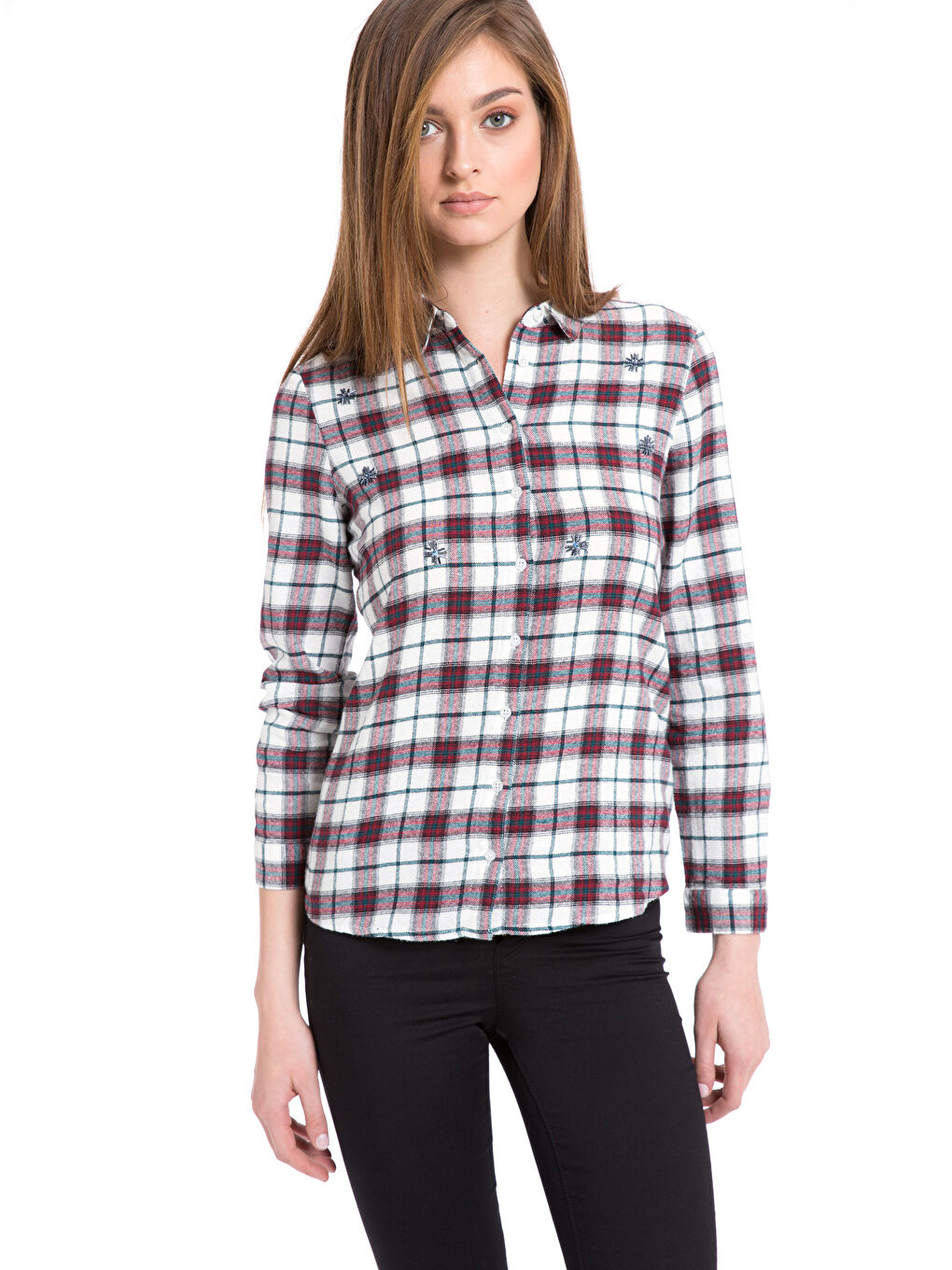 قميص أحمر نساء